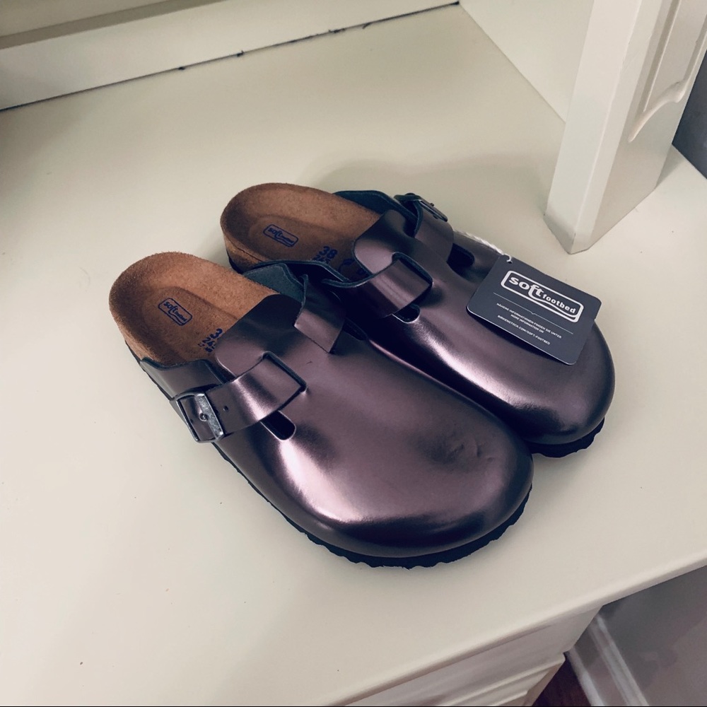 NWT BIRKENSTOCK BOSTON METALLIC CLOG